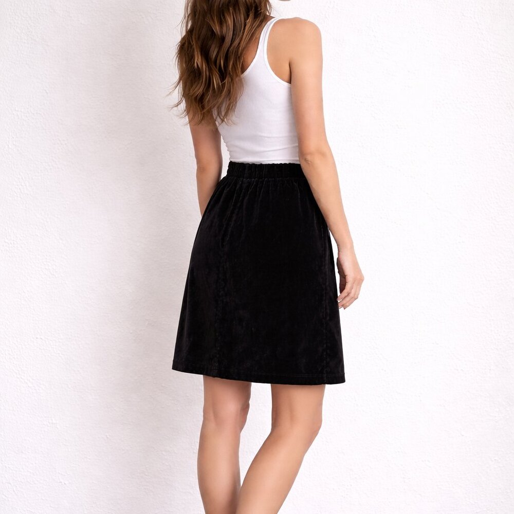 J Crew | Black Velour Velvet Chic Skirt XXS